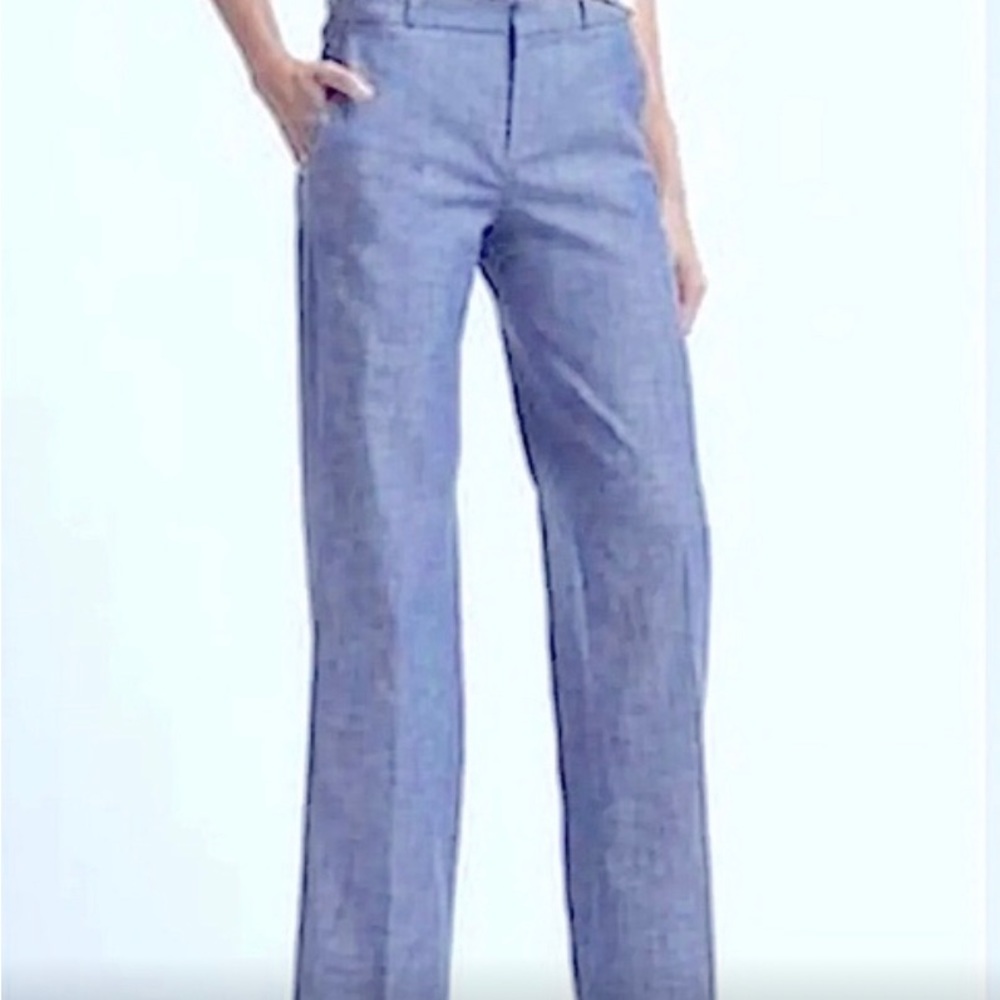 BANANA REPUBLIC Heritage Wide Leg Chambray Trousers Size 10 NWOT